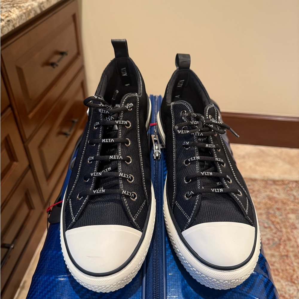 Valentino Monochrome Canvas Sneakers